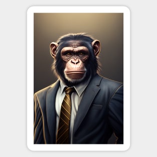 Adorable Wild Monkey In A Suit Animals Sticker